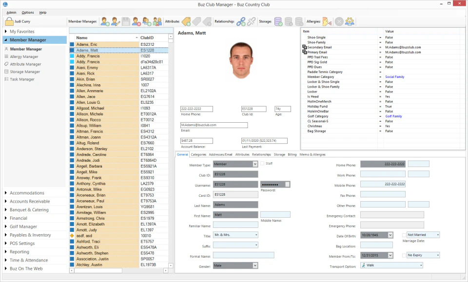 screenshot of Buz Club Manager